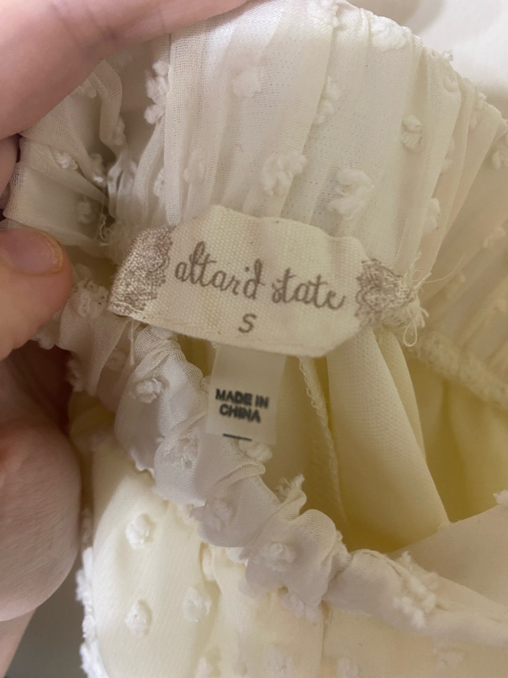 Altar'd State open back Ivory Swiss Dot Tiered Maxi Dress - Picture 2 of 4